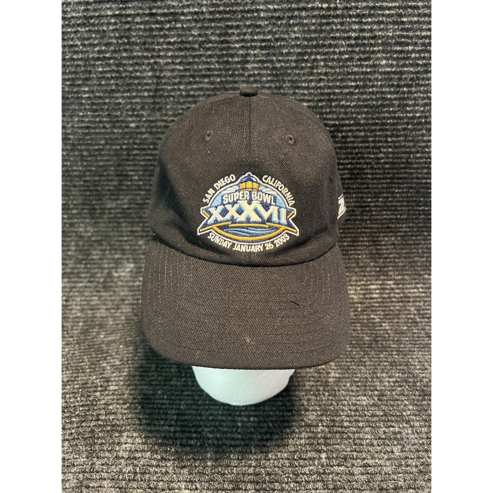 Vintage Reebok Super Bowl XXXVII NFL San Diego California Black Hat Cap '03